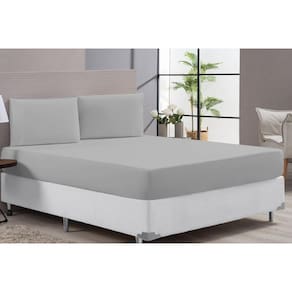 Lençol cama casal padrão cor cinza macio 400 fios