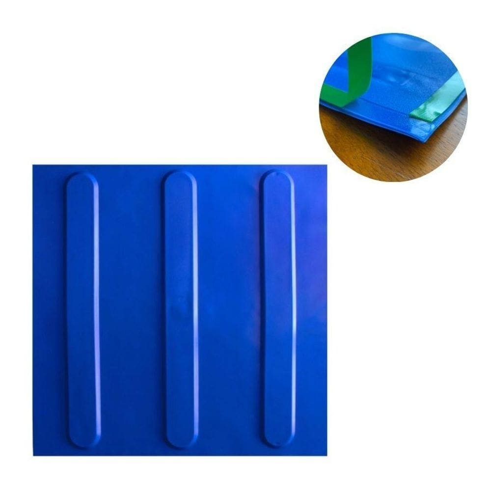 Kit 10 Peças Piso Tátil PVC Azul 25x25cm