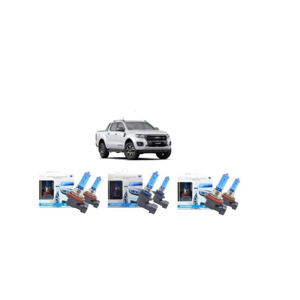 Farol ford ranger limited 2017 2018 2019 kit super branca