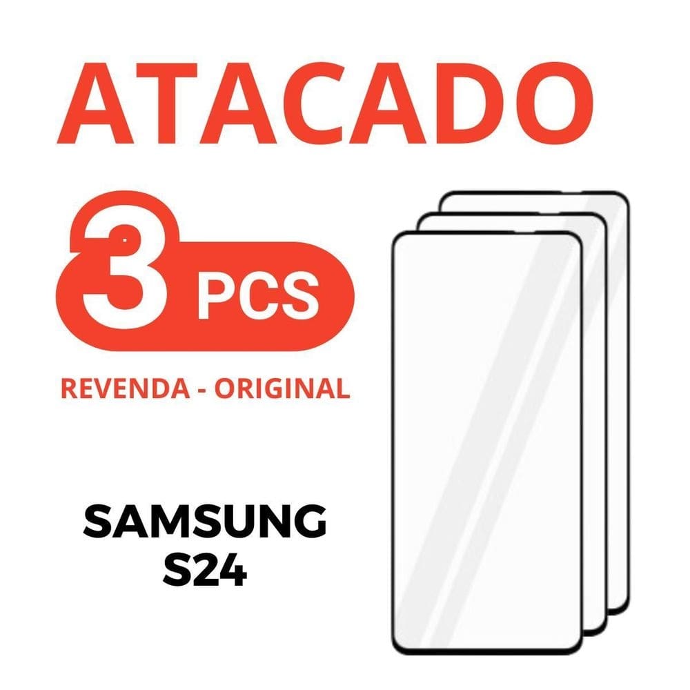 Kit 3 película vidro de temperado 3d samsung s24 +