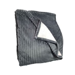 Cobertor cinza cinza dyuri com sherpa 1,80 x 2,20