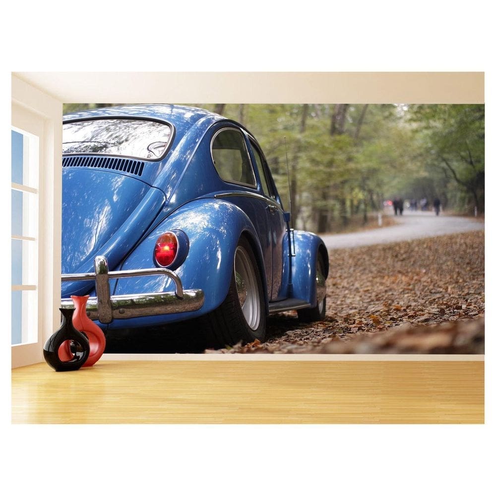 Papel De Parede 3D Carro Antigo Fusca Beetle 3,5M Cxr116