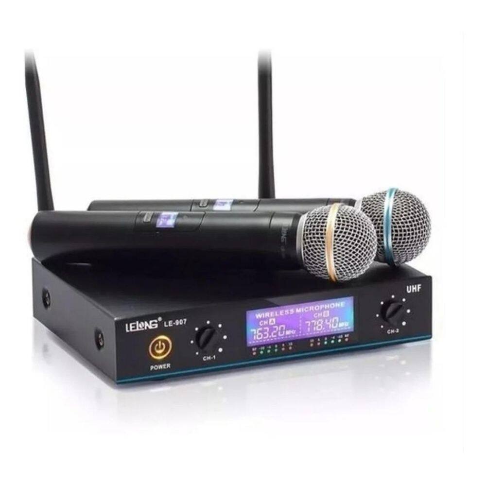 Microfone duplo digital sem fio profissional uhf p palestras