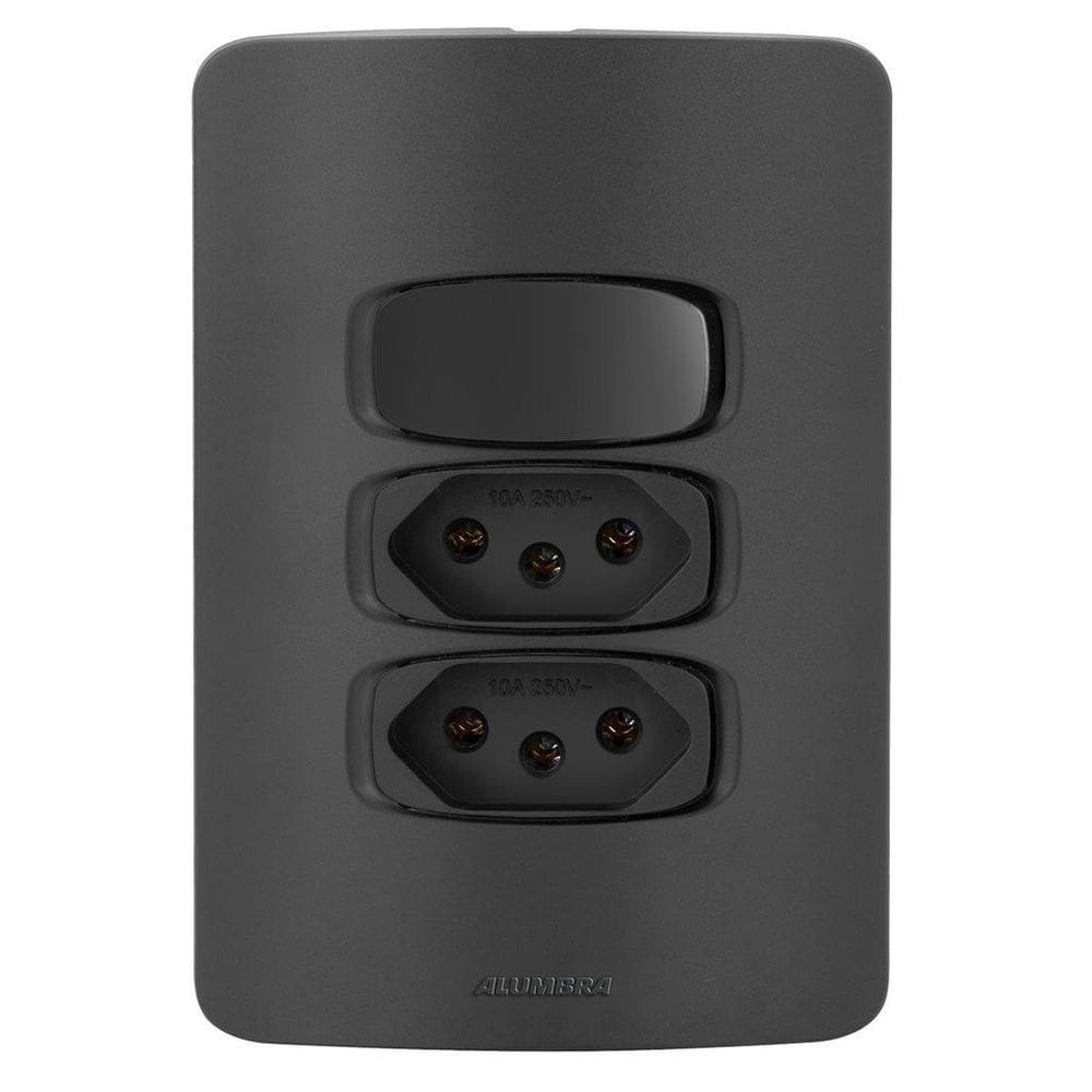 Conj 1  + 2 tomadas 20a - alumbra gracia black maxx