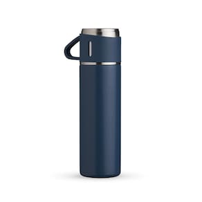 Garrafa térmica caneca 450ml aço inox - azul