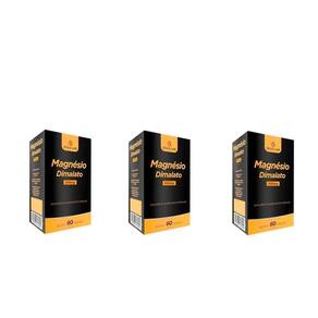 Kit c/3 magnésio dimalato 500mg c/60 cápsulas - gold lab