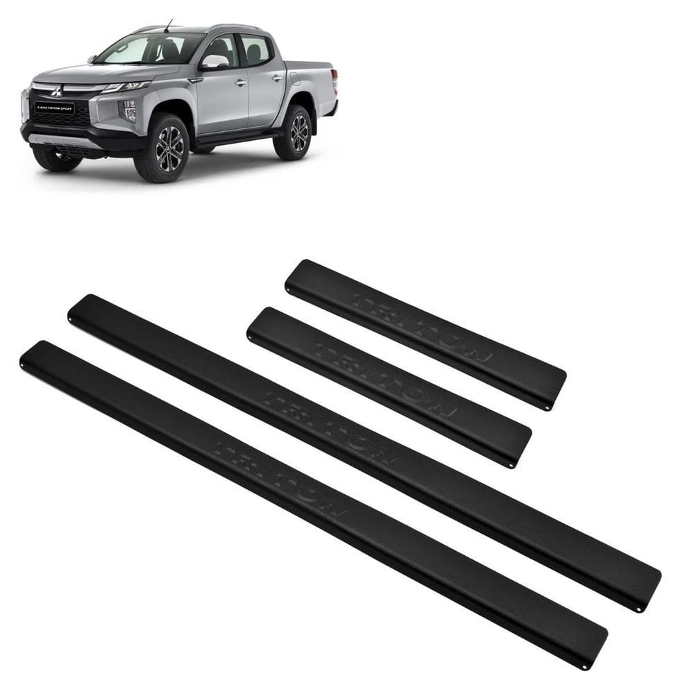 Soleira aluminio preta brasikar l200 triton 2019