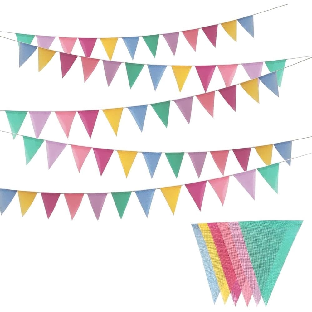 Conjunto de 2 bandeiras de linho para decoração de casamento no pátio