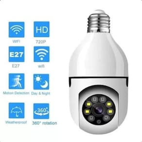 Camera lâmpada giratória ip 1080p externa zoom prova dágua