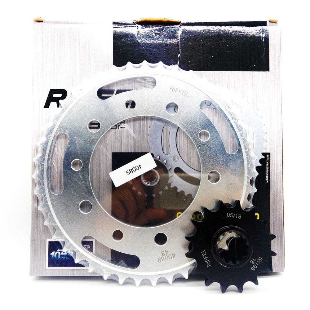 Kit coroa e pinhão cb600 hornet 2008 a 2014 riffel aço 1045