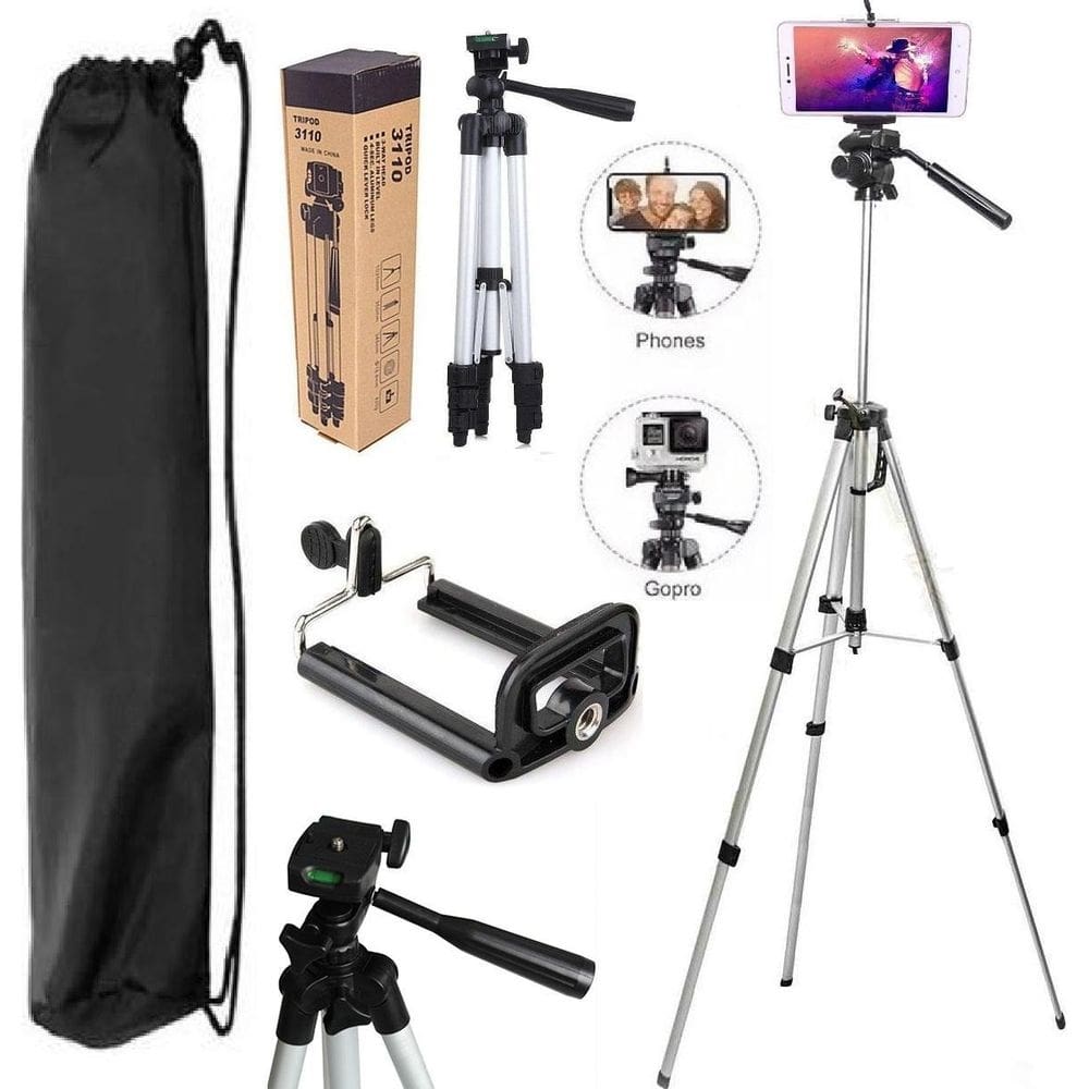 Tripé universal profissional telescópico para câmera celular