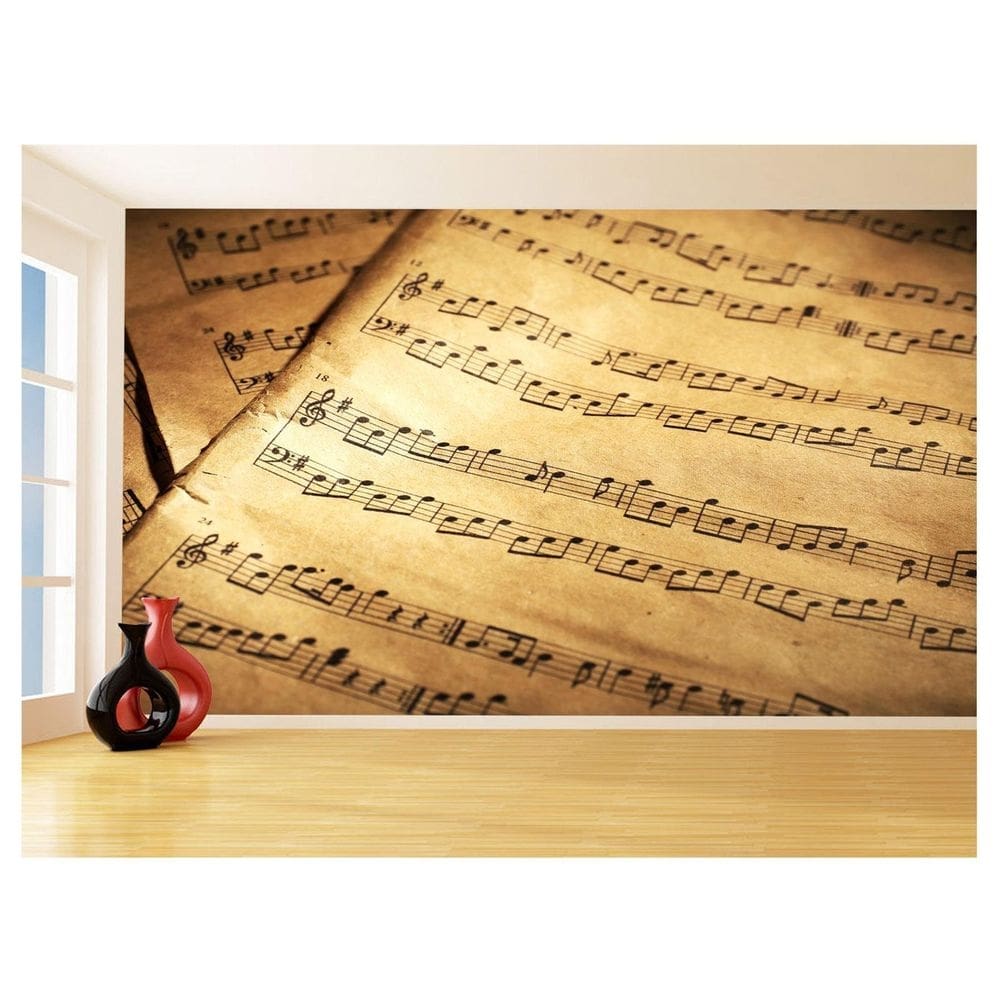 Papel De Parede Musica Partituras Nota Musical 3,5M Mus88