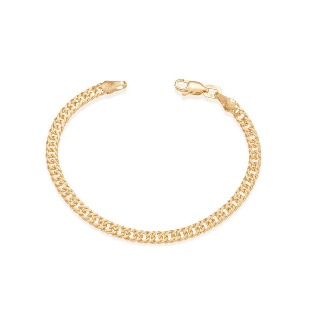 Pulseira rommanel folheada a ouro 18k grumet dupla 20cm