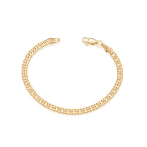 Pulseira rommanel folheada a ouro 18k grumet dupla 20cm