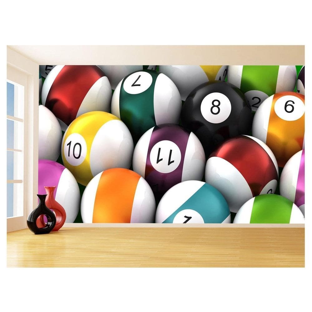 Papel De Parede 3D Salão De Jogos Bilhar Sinuca 3,5M Jcs11