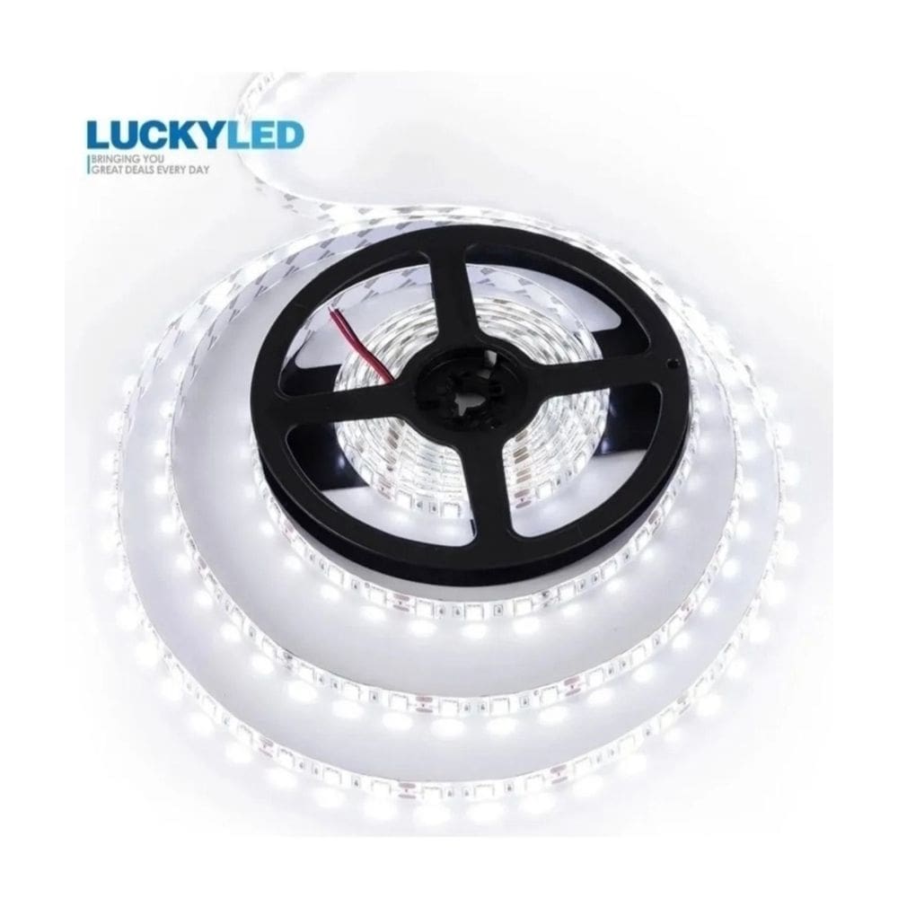 Fita de luz LED 5m branca fria 12V + adaptador 220V