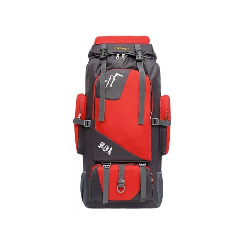 Mochila de acampamento impermeável de poliéster 90L para vermelho unissex