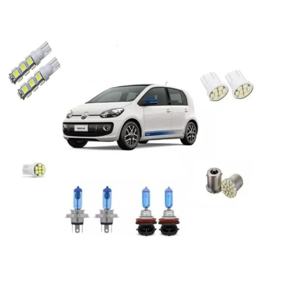 Kit lâmpadas super branca vw volkswagen up + led