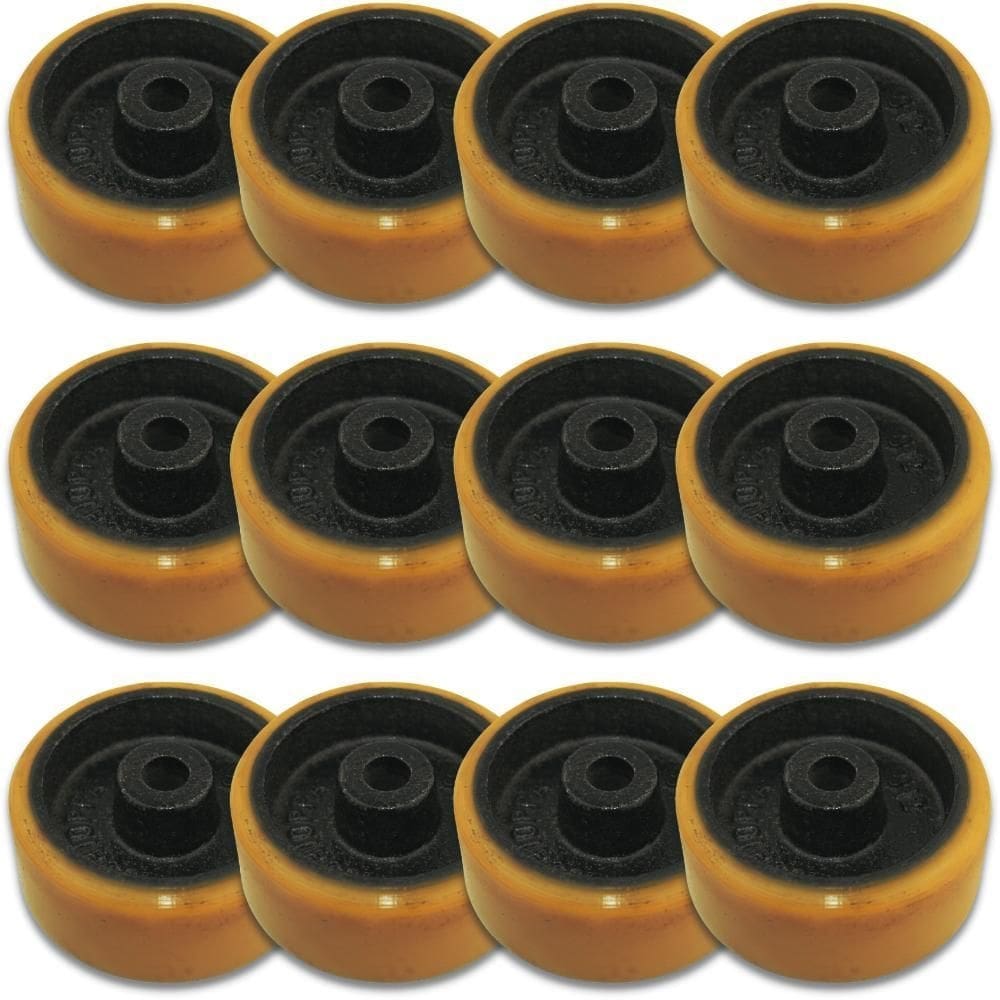 Kit Roda 312 Ferro Com Poliuretano Para Rodízio 170Kg 12Un