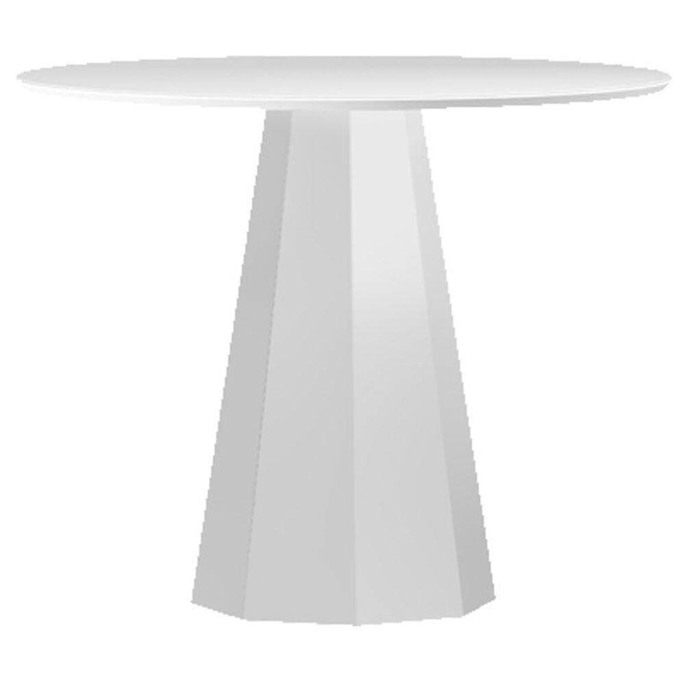 Mesa de Jantar 120x120 cm Isis com Vidro Off White - New Ceval