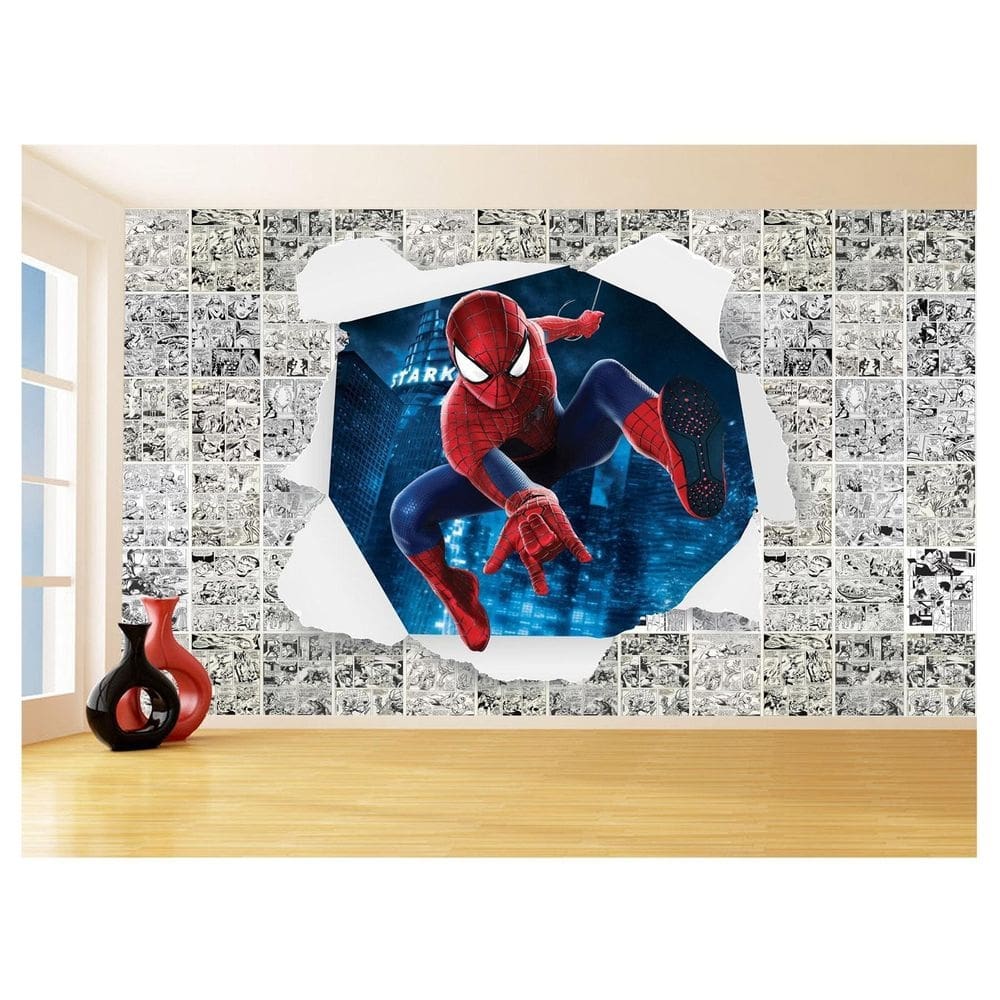 Papel De Parede 3D Heróis Página Quadrinhos Hq 3,5M Nhma167