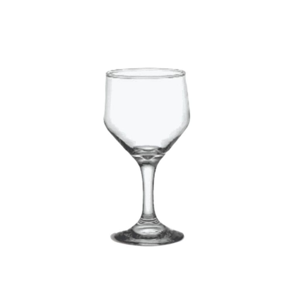 Taça Vinho Tinto Branco De Vidro Pequena Buffet 260Ml 06Uni