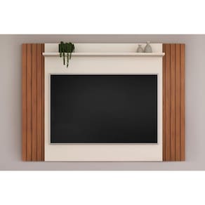 Painel Home p/TV até 60 Polegadas Trend Ripado Extensível c/ Prateleira 108x160 cm Cedro/Bali - DJ Móveis