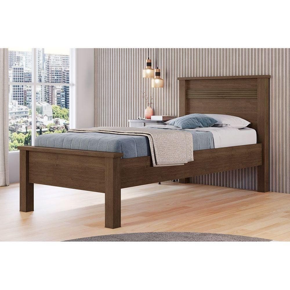 Cama Solteiro Barcelona Cacau - Conquista