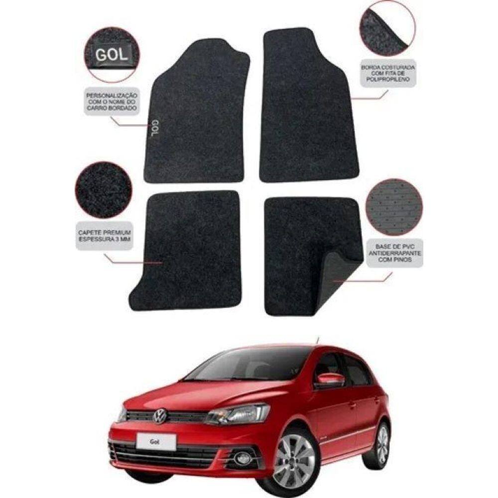Tapete carpete vw gol g7 g8 luxo pvc sport 2019 à 2022