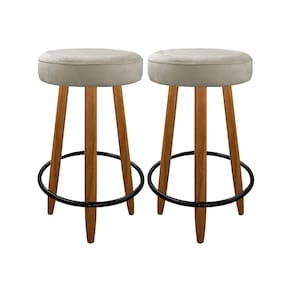 Kit 2 Banqueta Alta Industrial 60 cm Cozinha Bar Balcão Bege