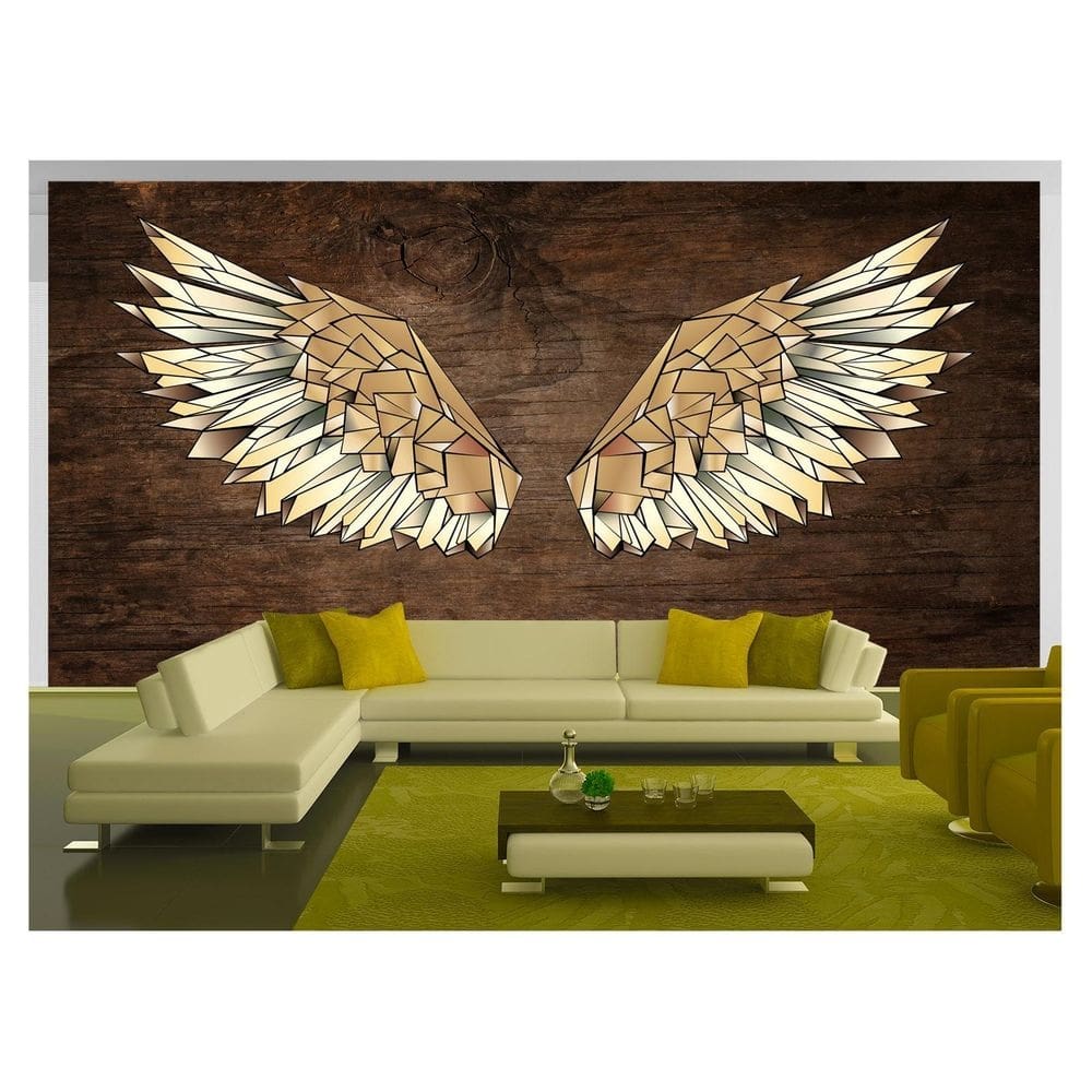 Papel De Parede 3D Arte Asas Selfie Insta Cores 3,5M Tra234