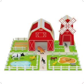 Bloco de montar fazendinha animais curral terreno 50x50