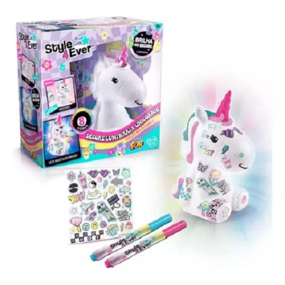 Style 4 Ever Decore Luminária Unicórnio C/ Led Fun F0150-6