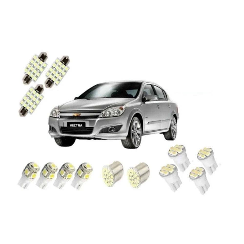 Kit led t-10 vectra gt elite placa teto ré
