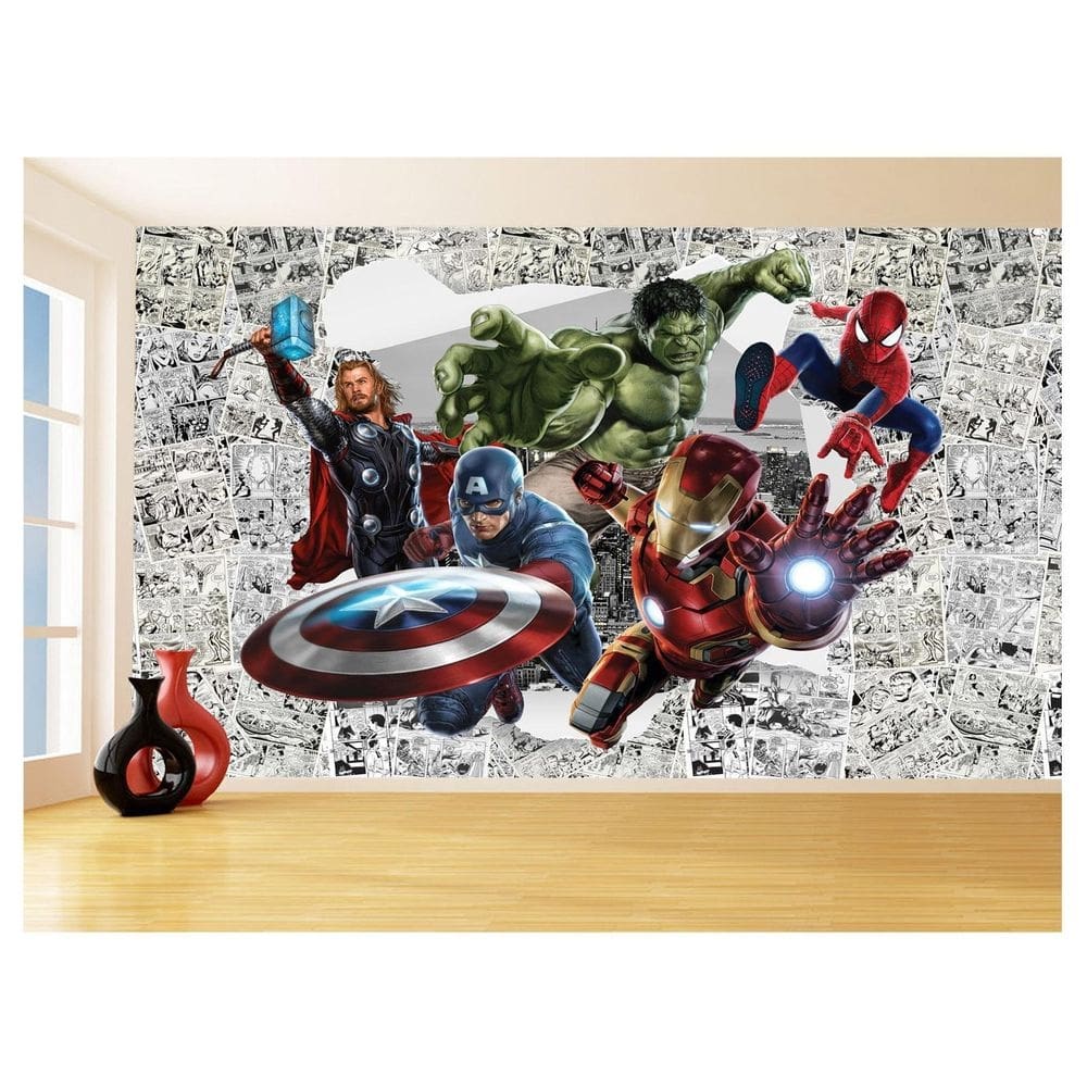 Papel De Parede 3D Heróis Página Quadrinhos Hq 3,5M Nhma246
