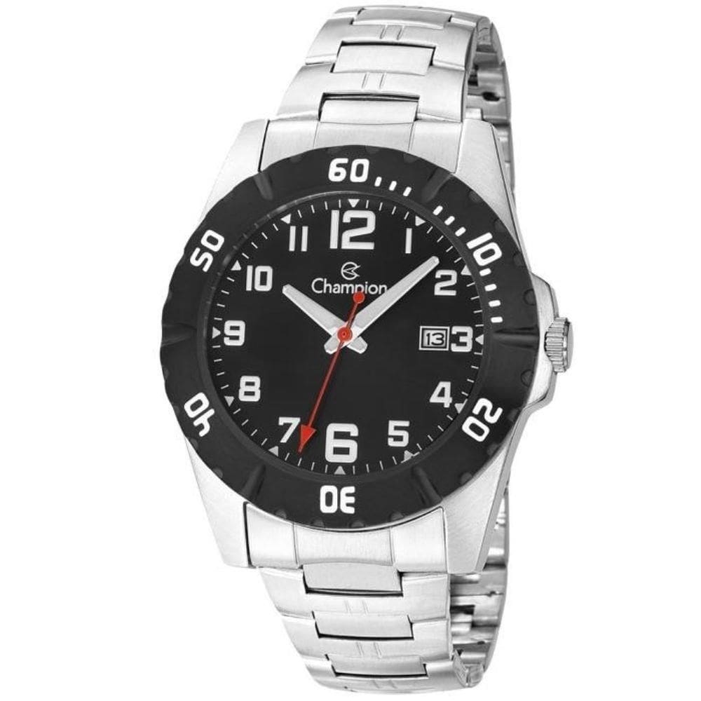 Relogio masculino champion prata com calendário ca31300t