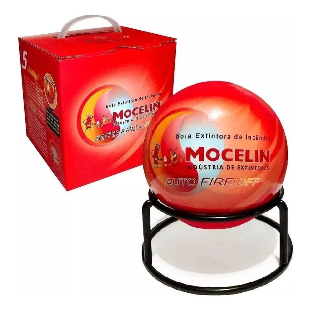 Bola extintor automática 1,3kg abc com suporte mocelin nfe