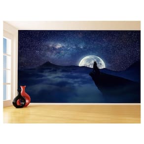 Papel De Parede Espaço Estrelas Luz Luar Luna 3,5M Nsp148