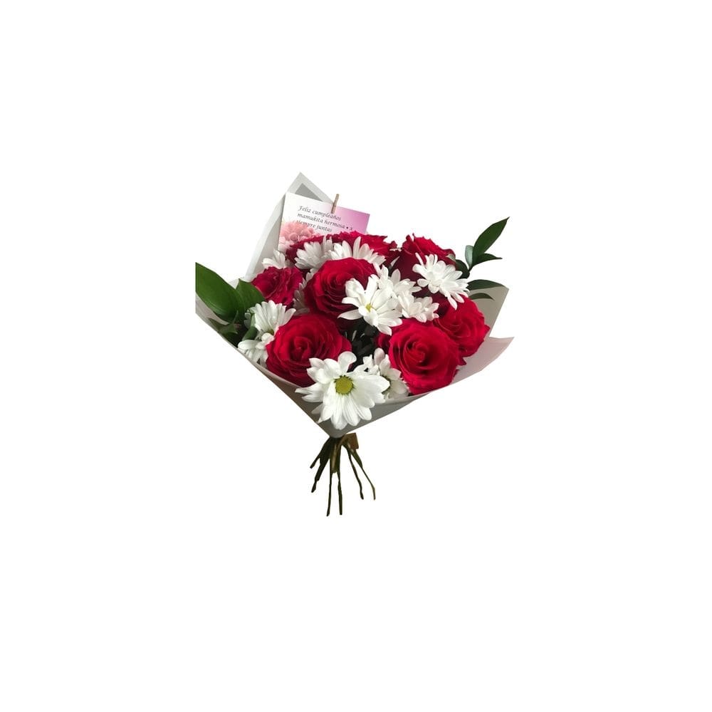 Buquê de flores com 10 rosas e maules (flores is)