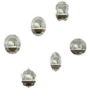 Kit mini espelhos decorativos venezianos taranto 6 peças