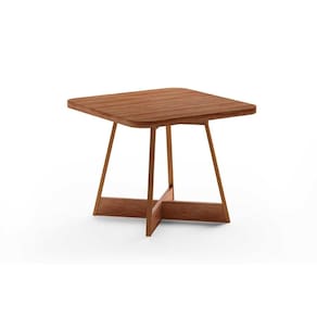 Mesa de Sala Jantar Átria 1593 Quadrada Aço c/Tampo Madeirado 90x90cm Nogal/Freijo Rose - Carraro