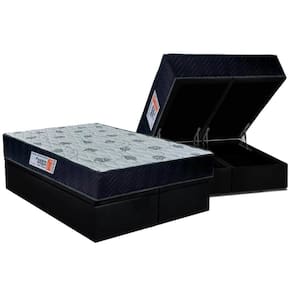 Cama Box Baú Queen: Colchão Ortopédico Orthoflex Foggia Sogni Unic Face + Base CRC Suede Black(158x198)