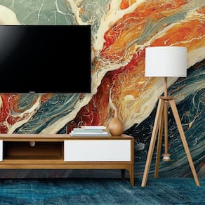 Papel de parede painel 3d mármore branco cinza vermelho 3,5m