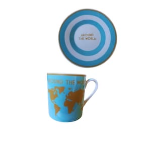 Jogo Xícara para Chá Geo 200ml 4pçs Porcelana Kook