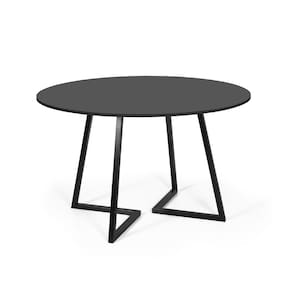 Mesa de Jantar 4 Lugares 120cm Redonda Industrial Rigo Preta - Straub Web