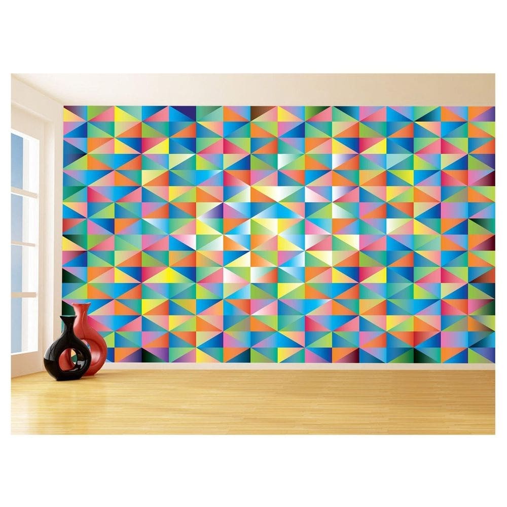 Papel De Parede Geométrico Triângulos Abstrato 3,5M Gmt80