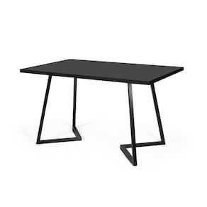 Mesa de Jantar 4 Lugares Retangular 140x75 Industrial Rigo Preta - Straub Web