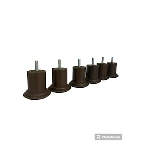 Pé Para Cama Box Bau 6cm x 6cm Marrom Redondo Kit 12 unidades
