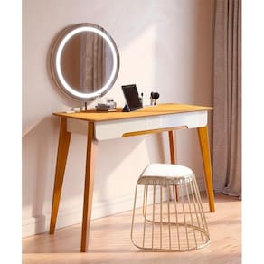 Penteadeira Ambiente Jazz Off White Nature com Led - Imcal