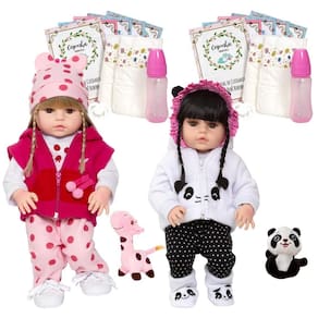 Bonecas bebê reborn gêmeas - detalhes realistas